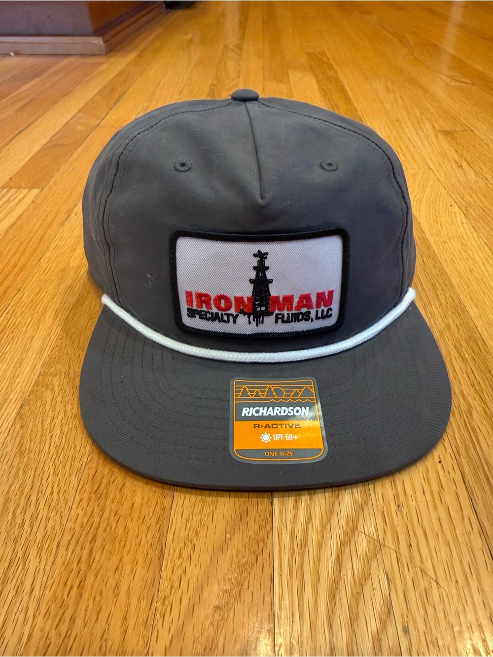 Gray Iron-Man Patch Rope Hat - Picture 2 of 4